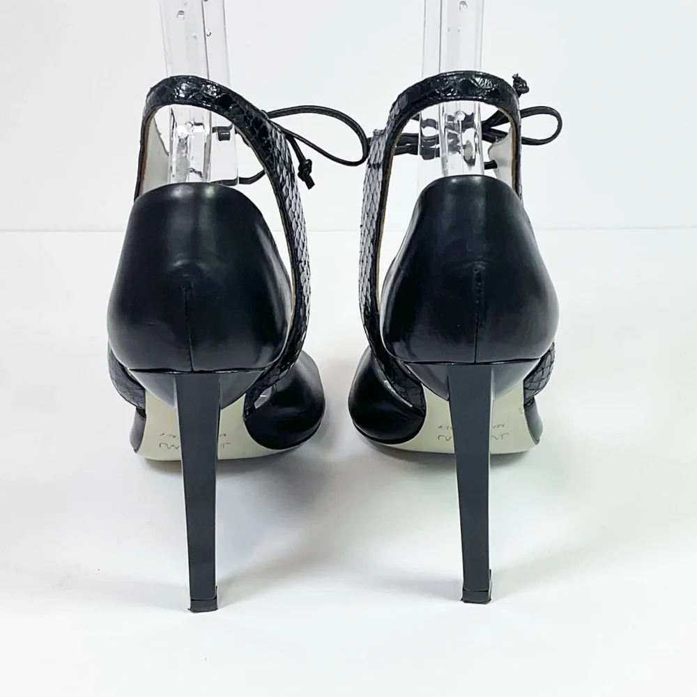Jason Wu Runway Billie Snake Print Leather Cutout High Heel Sandals - Picture 5 of 10